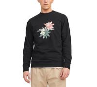 JACK & JONES Men's Jortampa Branding Sweat Crew Neck Sweatshirt, Black, M