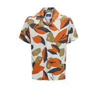 JACK & JONES Men's Jortavira Marshall AOP Shirt Ss Oc Pls, Cloud Dancer, 5XL