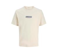JACK & JONES Men's Jortavira Pop Tee SS Crew Neck Oc25, Antique White, S