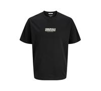 JACK & JONES Men's Jortavira Pop Tee SS Crew Neck Oc25, Black, S