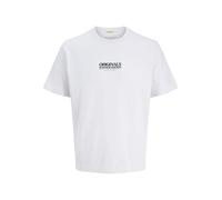 JACK & JONES Men's Jortavira Pop Tee SS Crew Neck Oc25, Bright White, L