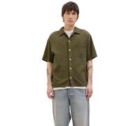 JACK & JONES Men's Jortavira Texture Shirt Ss, Olive Night, XL