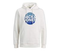 JACK & JONES Men's JORTORPEDO Sweat Hood FST Sweatshirt, Cloud Dancer, S