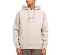 JACK & JONES Mens Jorvester Hoodie Moonbeam S