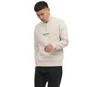 JACK & JONES Mens Jorvester Zip Sweatshirt Moonbeam L