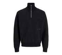 JACK & JONES Men's Jorvesterbro Knit Half Zip Jumper, Black, M