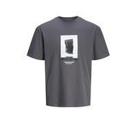 JACK & JONES Men's Jorvesterbro Picture Tee Ss Crew Neck Sn T-Shirt, Iron Gate/Detail:aw24, M