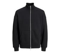 JACK&JONES Men's JORVOLUME Sweat Zip HIGH Neck BLK Sweatshirt, Black, L