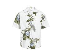 JACK & JONES Men's Jprbladrew Print Resort Shirt S/S Ln, Bright White, XL