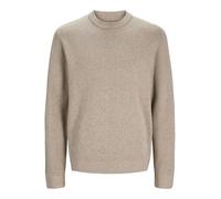 JACK & JONES Mens Jprblamilano Stitch Crew Neck Knitted Jumper, Greige/Detail:Melange, L UK
