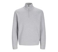 JACK & JONES Men's Jprblamilano Stitch Knit Half Zip Sn Jumper, Light Grey Mix, XL