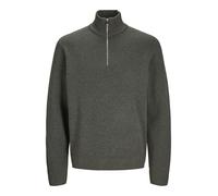 JACK & JONES Men's Jprblamilano Stitch Knit Half Zip Sn Jumper, Peat, S