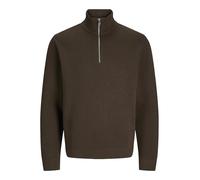 JACK & JONES Men's Jprblamilano Stitch Knit Half Zip Sn Jumper, Slate Black, M