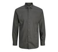 JACK & JONES Men's Jprblaparker Shirt L/S Noos, Dark Grey Blend, L
