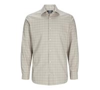 JACK & JONES Men's Jprblaparker Shirt L/S Sn Casual, Greige/Checks: Slim fit, XL
