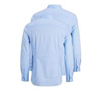 Jack & Jones Men's Jprblaparma Shirt L/S 2-Pack Noos, mere Blue/Pack: White, L
