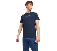 JACK & JONES Men's Jprbluarchie SS Tee Crew Neck Noos T-Shirt, Blazer Navy, S