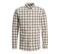 JACK & JONES Men's Jprblubrook Check Structure Shirt L/S Sn Casual, Cloud Dancer, S