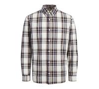 JACK & JONES Men's Jprblubrook Slub Check Shirt L/S Long Sleeve, Fields of Rye/Fit:Comfort Fit, M