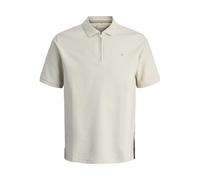 JACK & JONES Men's Jprblucameron SS Zip Polo, Moonstruck, S