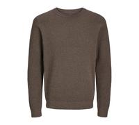JACK & JONES Men's Jprblunoah Knit Crew Neck Bf Knitted Jumper, Walnut/Detail:Twist/Placement Structure, S