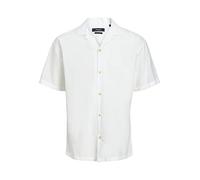 JACK & JONES Men's Jprblusummer Linen Resort Shirt S/S Sn, White, M