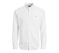 JACK & JONES Men's Jprblusummer Shield Shirt L/S Long Sleeve, White/fit: Slim fit, M