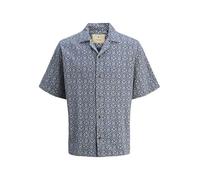 JACK & JONES Men's Jprbluvincent Print Resort S/S Shirt Sn, Bering sea, XL