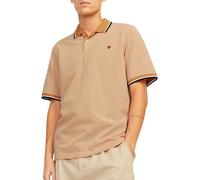 JACK & JONES Men's JPRBLUWIN Polo SS NOOS Shirt, Nugget/Fit:REG. W. White, L