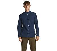 Jack & Jones Men's Jprbrook Oxford L/S Noos shirt, Navy Blazer/Fit:slim Fit, L UK