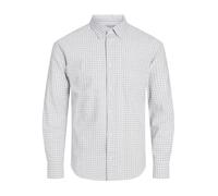 JACK & JONES Men's Jprbrook Oxford Shirt L/S Noos Casual, Light Grey Melange/Checks: Slim fit, S