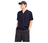 JACK & JONES Men's Jprccaaron Tencel Resort Shirt S/S Sn, Night Sky/fit: Relax fit, S