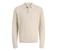 JACK & JONES Men's Jprcccooper Knit Polo Ls, Silver Lining, M