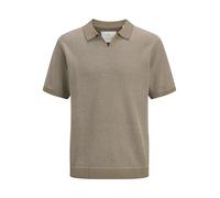 JACK & JONES Men's Jprcceaston Knit Split Neck Ss Sn, Rain Drum, L