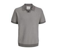 JACK & JONES Men's Jprcceaston Knit Split Neck Ss Sn, Steeple Gray, L