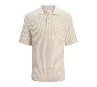 JACK & JONES Men's Jprccjoel Knit Polo Ss Sn, Grey (Whitecap Gray), L