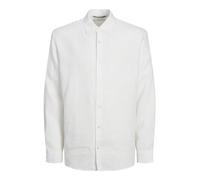 JACK & JONES Men's Jprcclawrence Linen Shirt L/S Sn Long Sleeve, Bright White/fit: Relaxed fit, M