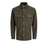 JACK & JONES Men's Jprrayle Melange Solid L/S Overshirt Sn, Peat, L