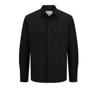JACK & JONES Men's Jprraymond Melange Solid Overshirt Ls Sn Shirt Jacket, Black Beauty/fit: Comfort fit, XL