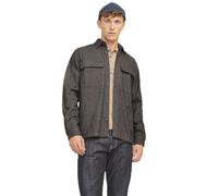 JACK & JONES Men's Jprraymond Melange Solid Overshirt Ls Sn Shirt Jacket, Slate Black/Fit:Comfort Fit, S