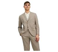 JACK & JONES Men's JPRRIVIERA Linen Blazer Slim SN Suit Jacket, Beige/Fit:Slim FIT, 52