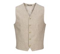 JACK & JONES Men's Jprriviera Linen Waistcoat, Beige, 40
