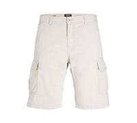 JACK & JONES Men's Jpstayden Jjlinen Cargo Shorts Bex, White Pepper, M