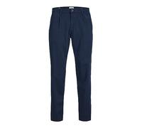 JACK & JONES Men's Jpstbill Jjbowie Pleated Noos Chino Trousers, Blazer Navy, 34 W/32 L