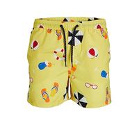 JACK & JONES Men's Jpstfiji Jjswim Big Prints Swimming Shorts, Yellowtail, M