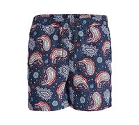 JACK&JONES Men's JPSTFIJI JJSWIM Paisley Swim Shorts, Navy Blazer, M