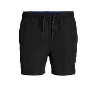 JACK & JONES Men's Jpstfiji Jjswim Solid Sn Ps Swim Shorts, Black, 46 Große Größen