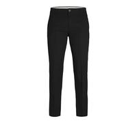 JACK & JONES Men's Jpstkane Jjotis Linen Blend Chino Trousers, Black, 32 W/34 L