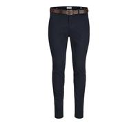 JACK & JONES Men's Jpstmarco Franco Chino W Belt, Dark Navy, 29 W/34 L