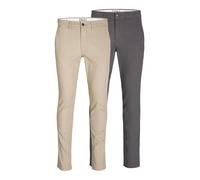 JACK & JONES Men's Jpstmarco Jjdave 2pk Mp Chino Trousers, Crockery/Pack: Asphalt, 29 W/32 L